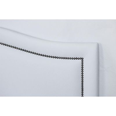 Cabeceira Queen Curva Luxo 160x60 Courino Branco - Tachas Fumê