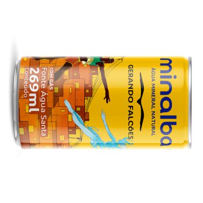 ÁGUA MINERAL C/GÁS MINALBA GERANDO FALCÕES 269ML PACK-12UN