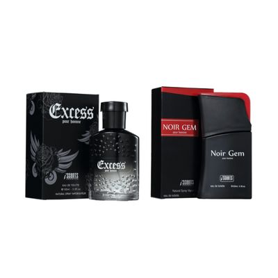 Kit 2 Perfumes Noir Gem-Excess Eau de Toilette 100ml para Homem