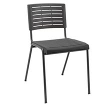 Kit 02 Cadeiras Empilhável Fixa Escritório Multiuso Base Preta Kimi P03 Preto - Lyam Decor