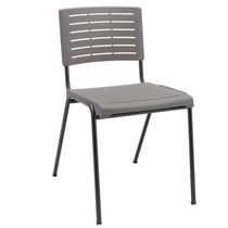 Kit 06 Cadeiras Empilhável Fixa Escritório Multiuso Base Preta Kimi P03 Basalto - Lyam Decor