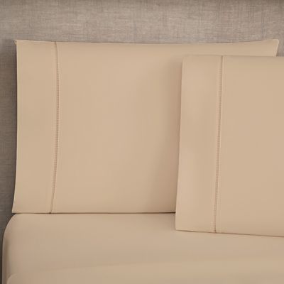 Jogo Cama Lençol Home Basic Queen 180 Fios c/ Ponto Palito 4 Peças - Cáqui