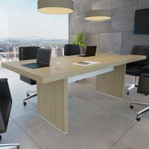 Mesa Para Escritório Reunião Home Office Atria Executiva 204x90cm A02 Carvalho Branco - Lyam Decor
