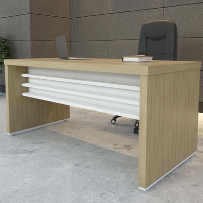 Mesa Para Escritório E Home Office Atria Executiva 158 Cm A02 Carvalho Branco - Lyam Decor