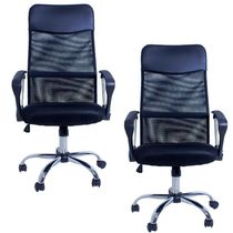 Kit 02 Cadeiras Giratórias Para Escritório Excellence Office F03 Preto- Lyam Decor