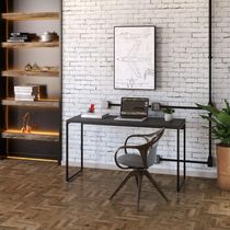 Mesa Para Escritório e Home Office Industrial Aspen 135 cm C01 Onix - Lyam Decor