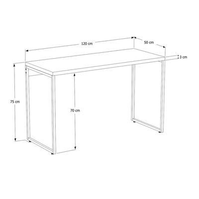 Kit 02 Mesas Para Escritório e Home Office Industrial Aspen 120 cm C01 Snow - Lyam Decor