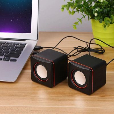 Mini Caixa De Som para Pc Notebook Mp4 Compacta USB P2 - Preto