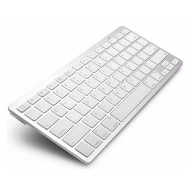 Mini Teclado Bluetooth Para Tablet E Smartphone - Prata