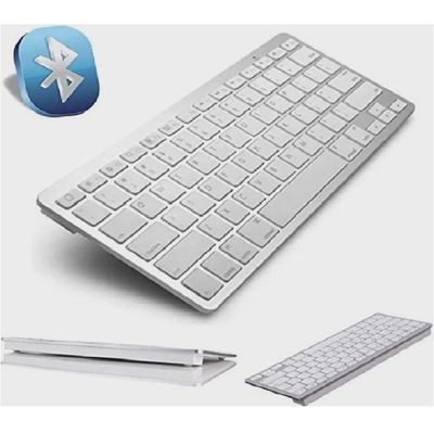 Mini Teclado Bluetooth Para Tablet E Smartphone - Prata