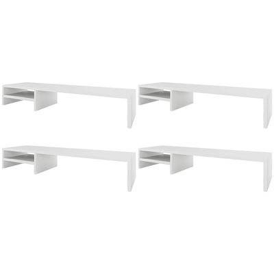 Kit 04 Suportes Para Monitor Stand Home Office Lap 90 cm L03 Branco - Lyam