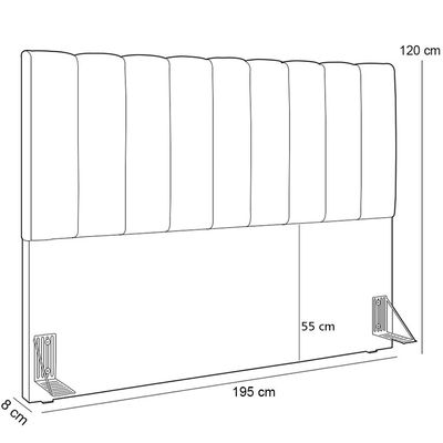 Cabeceira Cama Box Casal King 195 cm Dália W01 Facto Cinza - Lyam Decor