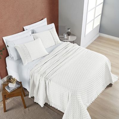 Cobre Leito Casal Divino Lese 3 Peças Dupla Face - Branco