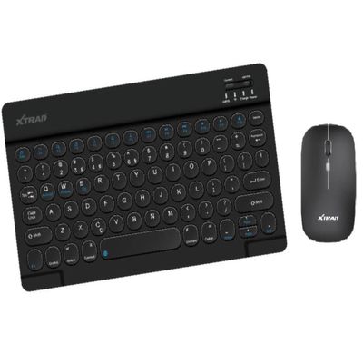 Kit Teclado e Mouse Bluetooth 5.2 Utra Fino Compatível Com Pc, iPad e Android Preto
