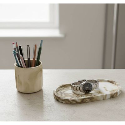 Conjunto Decorativo Marmorizado Concreto Jesmonite