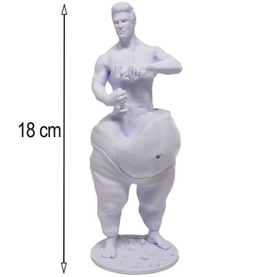Estatueta 3d Homem Esculpindo Seu Corpo Slimfat 18 cm Branco