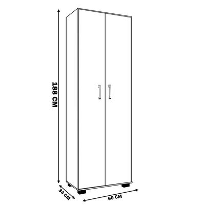 Estante de Livros para Escritório Home Office Portas Grandes Alf Branco Texturizado - Gran Belo