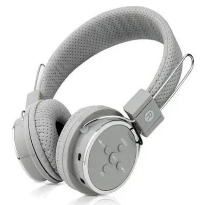 Fone De Ouvido Bluetooth Micro Sd Mp3 Rádio Fm Player - Cinza