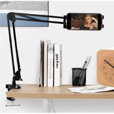Suporte Braço Articulado Universal Mesa Celular Webcam Luz Led