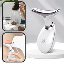 Massageador Facial Elétrico Pescoço Face Firmeza USB Cor:Vermelho