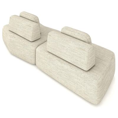 Sofá Ilha Modular Para Sala Living Orgânico 315cm Angra K01 Linho Champanhe - Lyam Decor