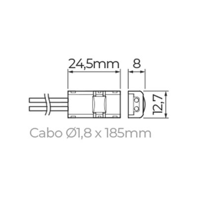 Conector 2 Fios Stella Para Fita De Led Full Led Pro 8mm Ip20
