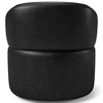 Poltrona Giratória Orgânica Para Sala De Estar Living Helena L02 Couríssimo Preto - Lyam Decor