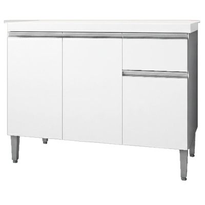 Balcao Com Tampo 120 Cm Tatiane Branco Reajl Moveis Branco