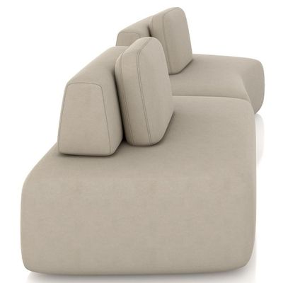 Sofá Ilha Modular Para Sala Living Orgânico 315cm Angra K01 Veludo Bege - Lyam Decor
