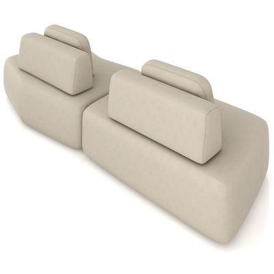 Sofá Ilha Modular Para Sala Living Orgânico 315cm Angra K01 Veludo Bege - Lyam Decor