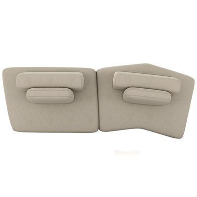 Sofá Ilha Modular Para Sala Living Orgânico 315cm Angra K01 Veludo Bege - Lyam Decor