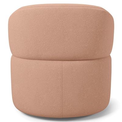 Poltrona Giratória Orgânica Para Sala De Estar Living Helena L02 Linho Rosê - Lyam Decor