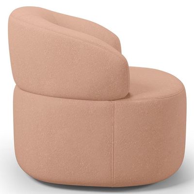 Poltrona Giratória Orgânica Para Sala De Estar Living Helena L02 Linho Rosê - Lyam Decor