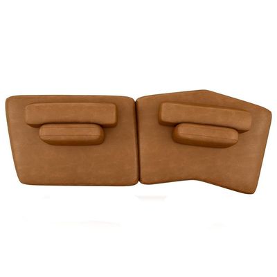 Sofá Ilha Modular Para Sala Living Orgânico 315cm Angra K01 Couríssimo Camel - Lyam Decor