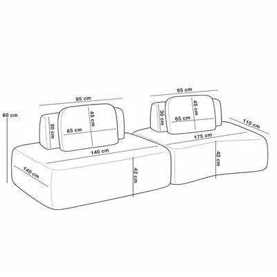 Sofá Ilha Modular Para Sala Living Orgânico 315cm Angra K01 Couríssimo Camel - Lyam Decor
