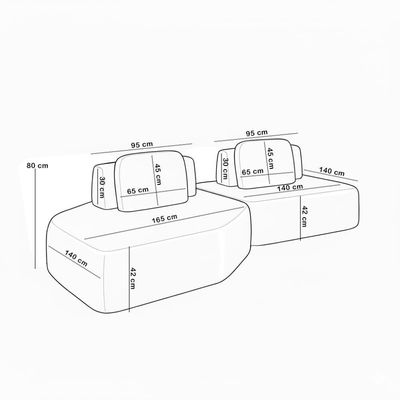 Sofá Ilha Modular Para Sala Living Orgânico 305cm Angra K01 Couríssimo Camel - Lyam Decor