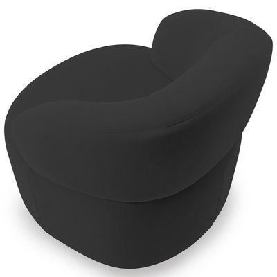 Poltrona Giratória Orgânica Para Sala De Estar Living Helena L02 Suede Preto - Lyam Decor
