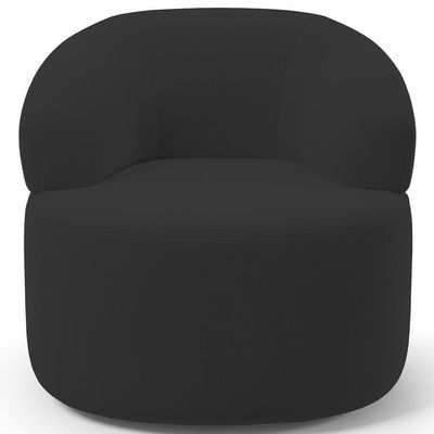 Poltrona Giratória Orgânica Para Sala De Estar Living Helena L02 Suede Preto - Lyam Decor