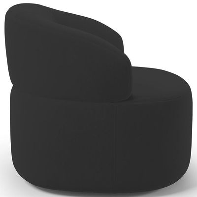 Poltrona Giratória Orgânica Para Sala De Estar Living Helena L02 Suede Preto - Lyam Decor