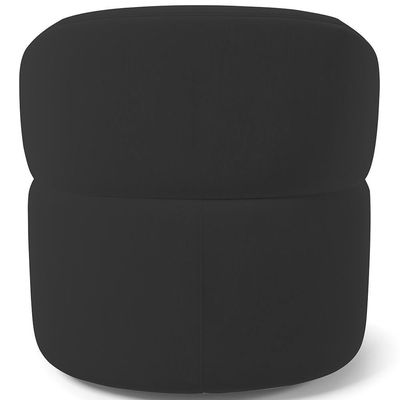 Poltrona Giratória Orgânica Para Sala De Estar Living Helena L02 Suede Preto - Lyam Decor
