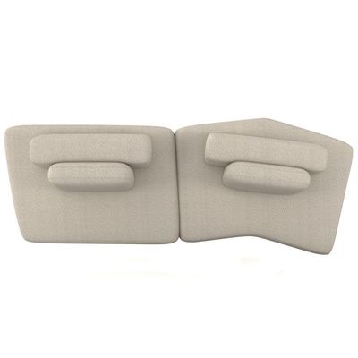 Sofá Ilha Modular Para Sala Living Orgânico 315cm Angra K01 Bouclê Bege - Lyam Decor