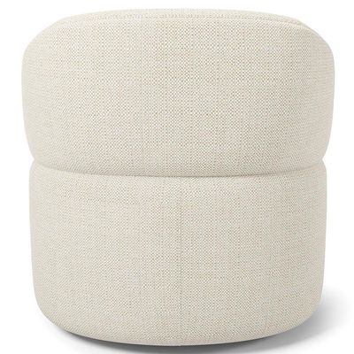 Poltrona Giratória Orgânica Para Sala De Estar Living Helena L02 Linho Champagne - Lyam Decor