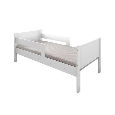 Cama Infantil Com 2 Baus Organizador E Escada Mdf Luna Plus Branco