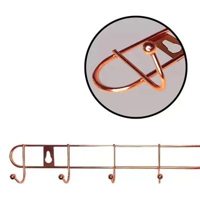 Cabideiro Metálico De Parede Com 8 Ganchos – Rose Gold Elegante E Multifuncional