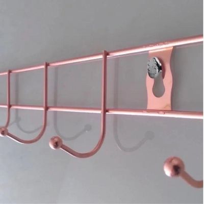 Cabideiro Metálico De Parede Com 8 Ganchos – Rose Gold Elegante E Multifuncional