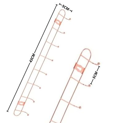 Cabideiro Metálico De Parede Com 8 Ganchos – Rose Gold Elegante E Multifuncional