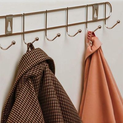 Cabideiro Metálico De Parede Com 8 Ganchos – Rose Gold Elegante E Multifuncional