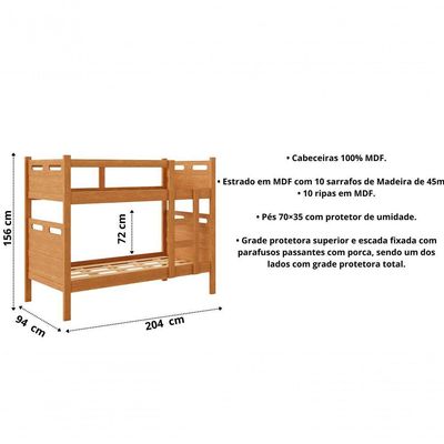 Beliche Jaspe Com 2 Colchões - Conforto E Estrutura Reforçada Nature