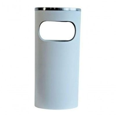 Cinzeiro Lixeira Em Pintura Epóxi Com Aro Em Inox 22l