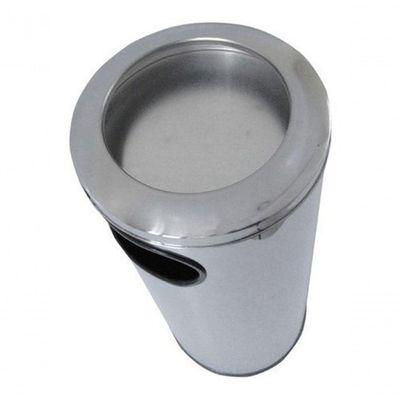 Cinzeiro Lixeira Em Aço Inox Com Aro Em Inox 50 L